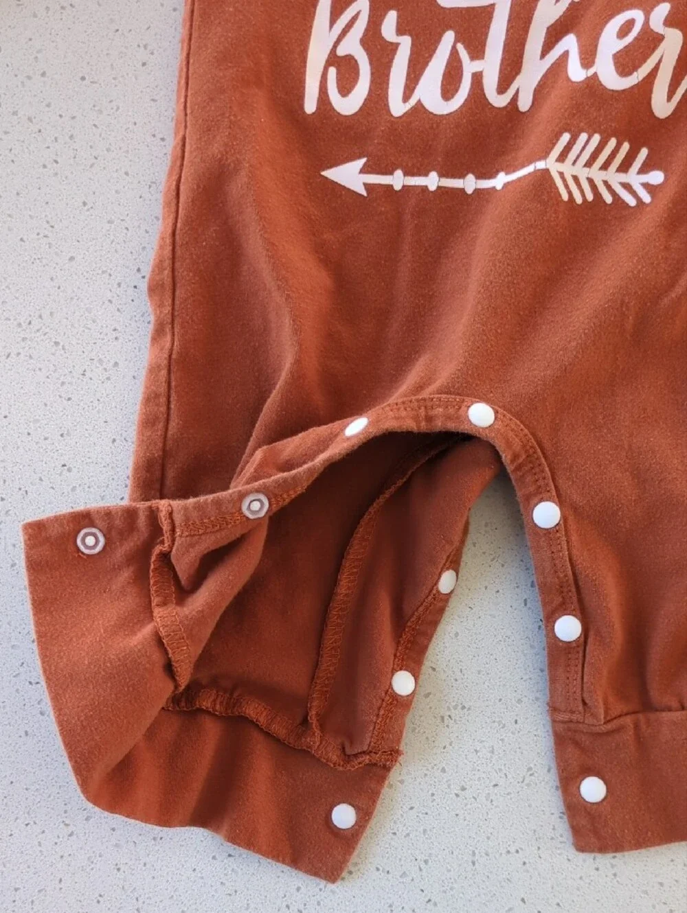 Little Brother Rust Long-Sleeve One-Piece Baby Romper 0-3 Months